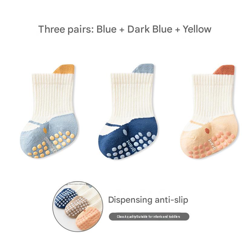 3pairs (blue  navy blue  yellow)