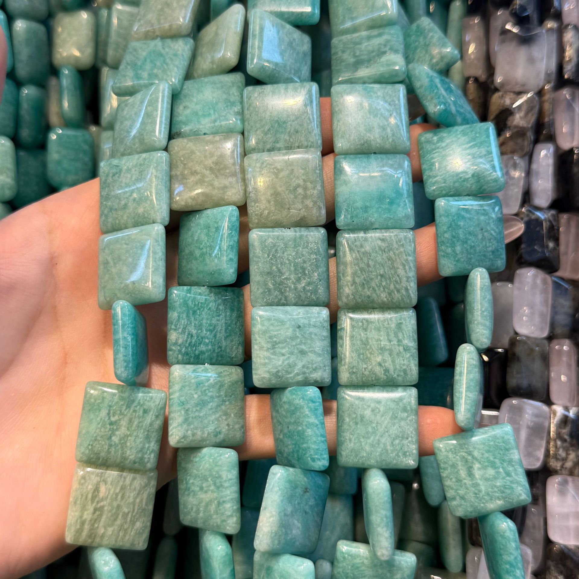 18mm Amazonite Square Pieces/Stripes 38cm
