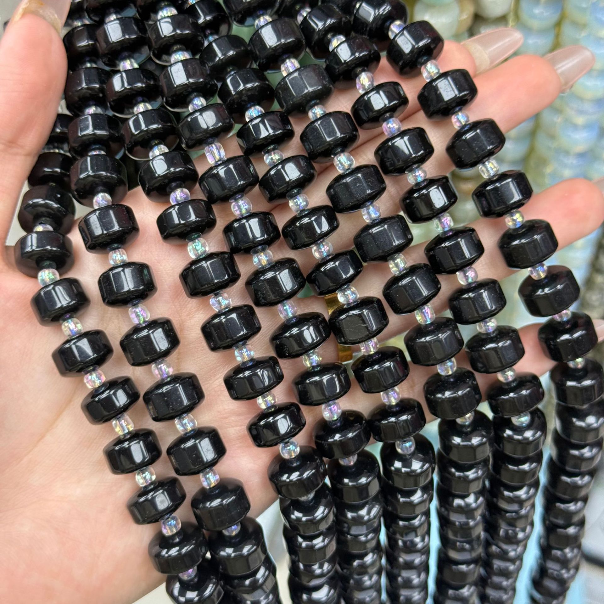 Natural black agate 8*12mm