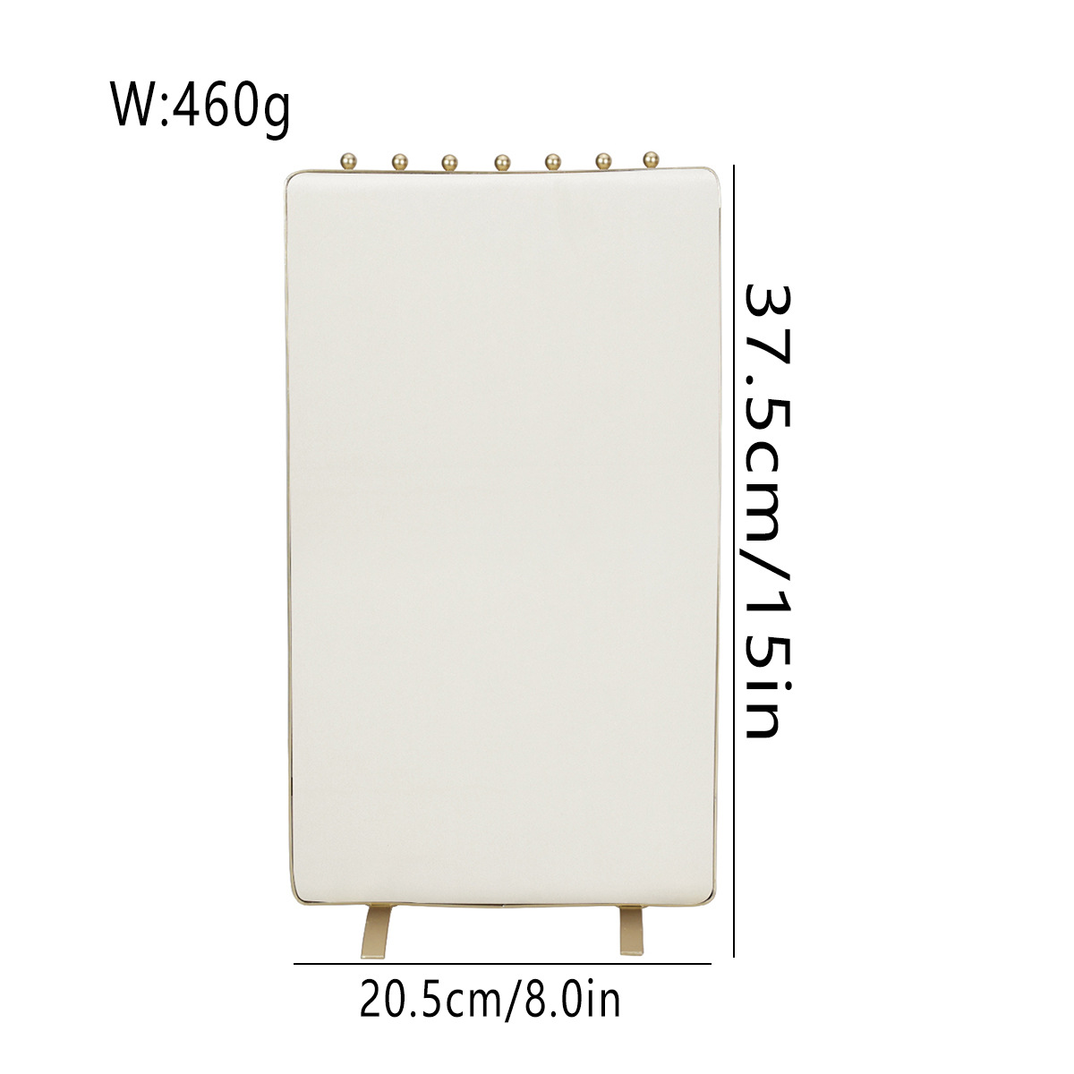 Short, rectangular, beige