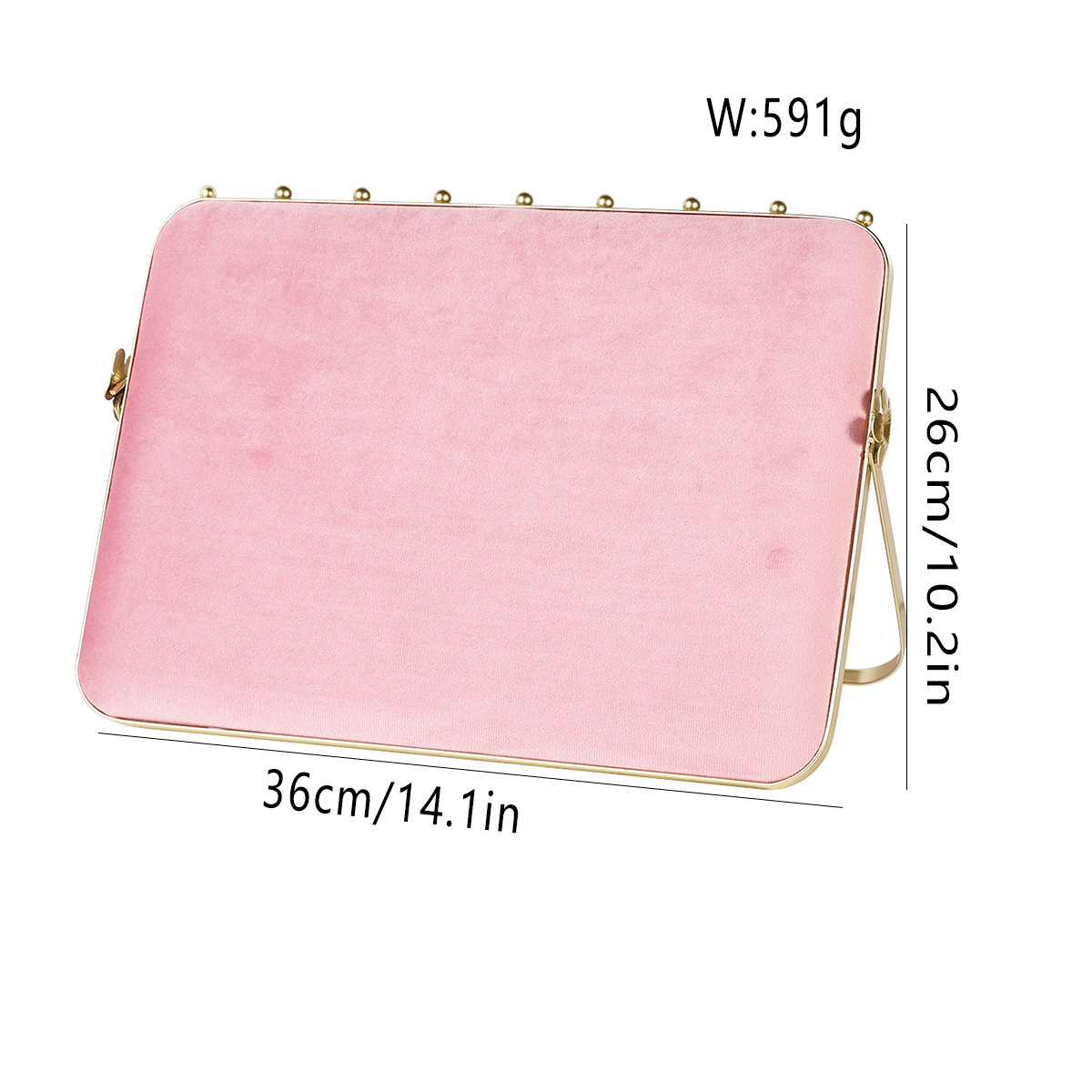 Beveled soft bag with support pink
