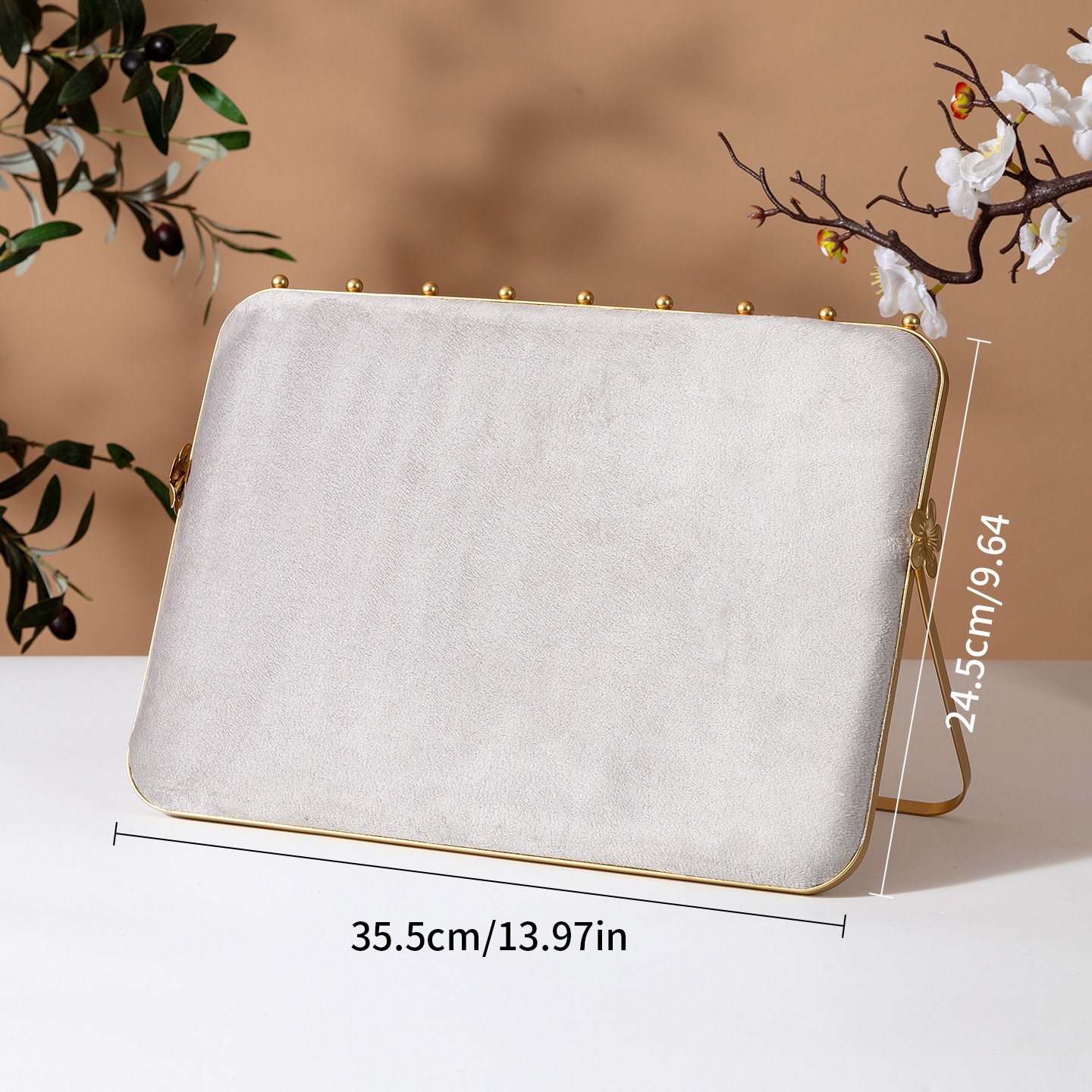 Beveled soft bag with support gray