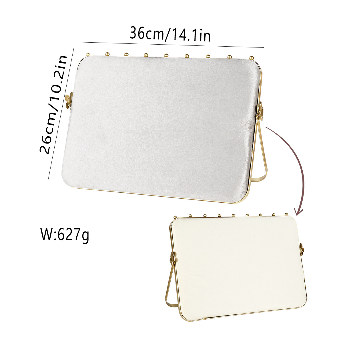 Beveled surface with soft-packed beige gray on bot