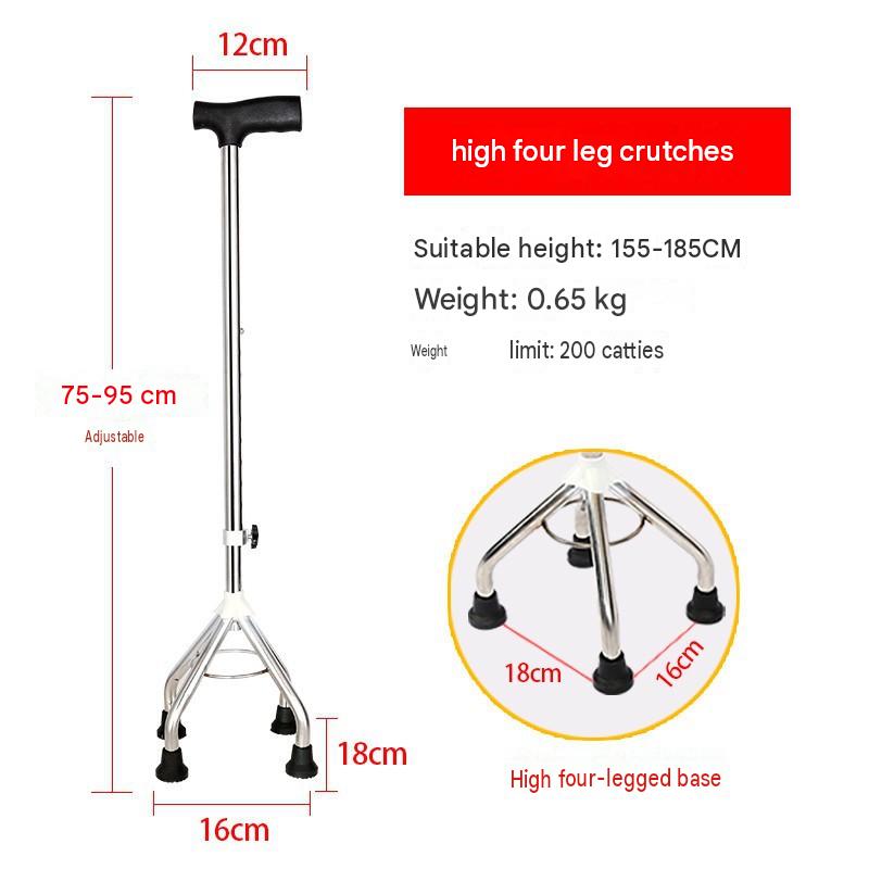 Steel high four-leg crutch