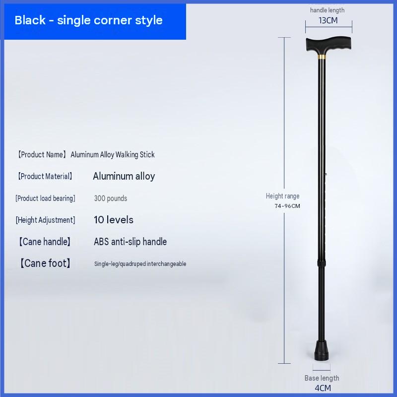 Aluminum alloy single crutch [black]