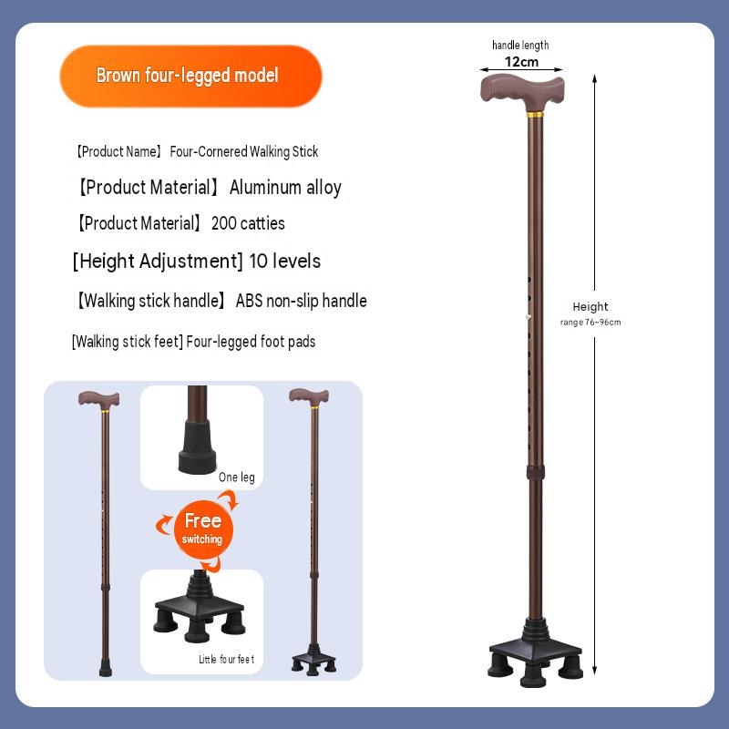 bronze color [aluminum alloy] [square base]  interchangeable crutch