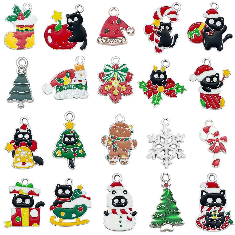 21:Mix 20 new dripping oil white k christmas - 20 styles each 1-27.65g - sn1611