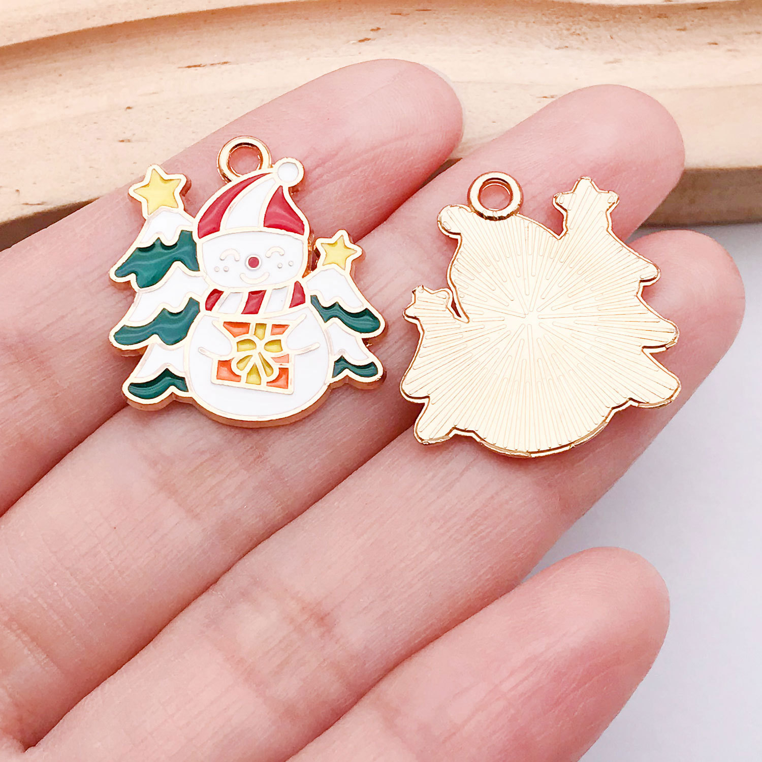 1:1 white gift snowman 25x23mm-2.1g-19568