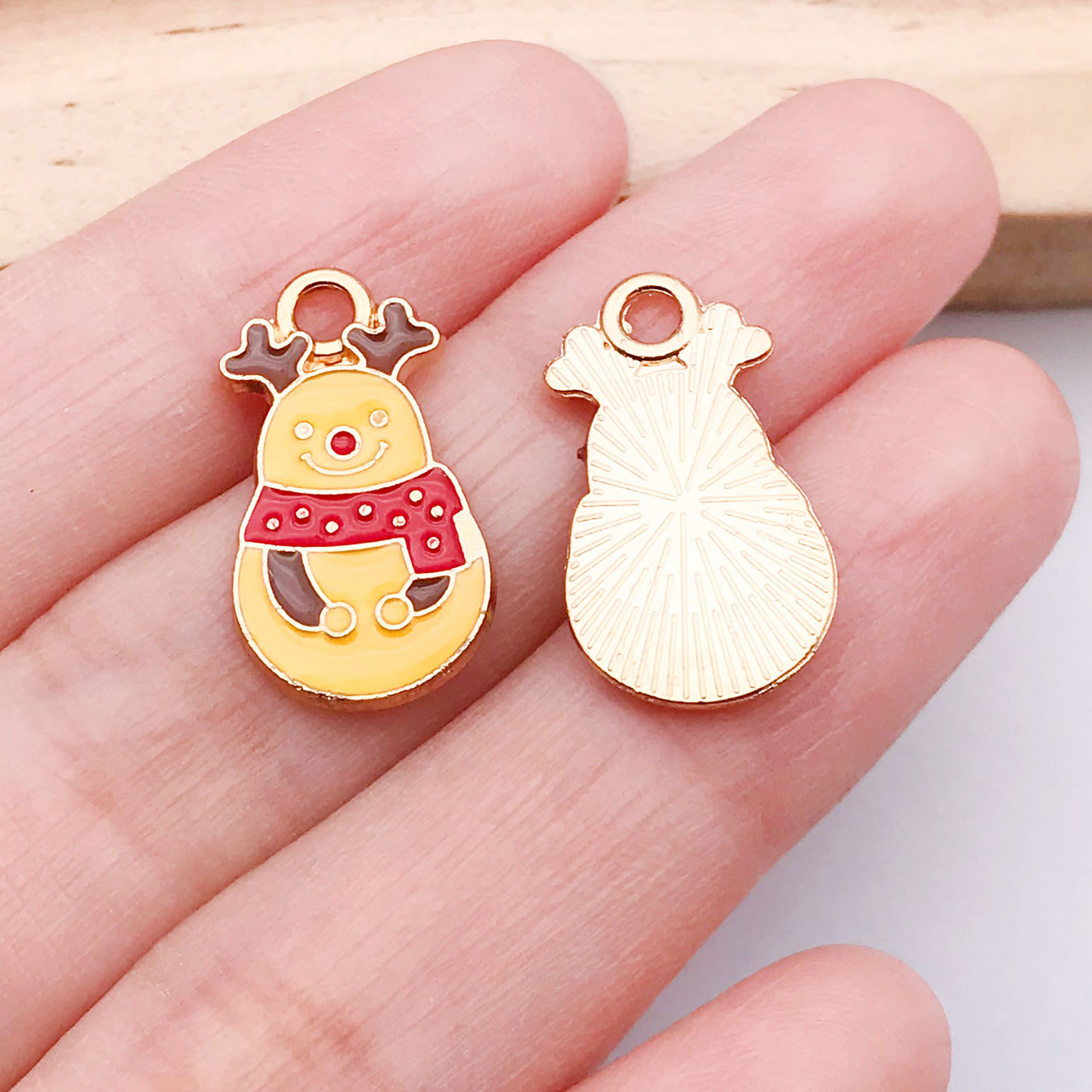 5:1 yellow christmas elk snowman 20x11mm-1g-21057