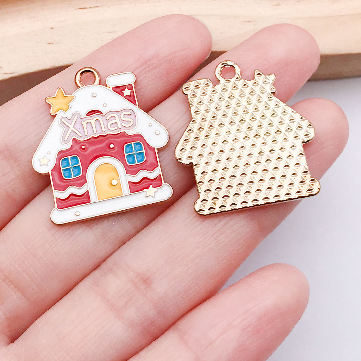 12:1 red xmas christmas house 25x22mm-2.1g-25275