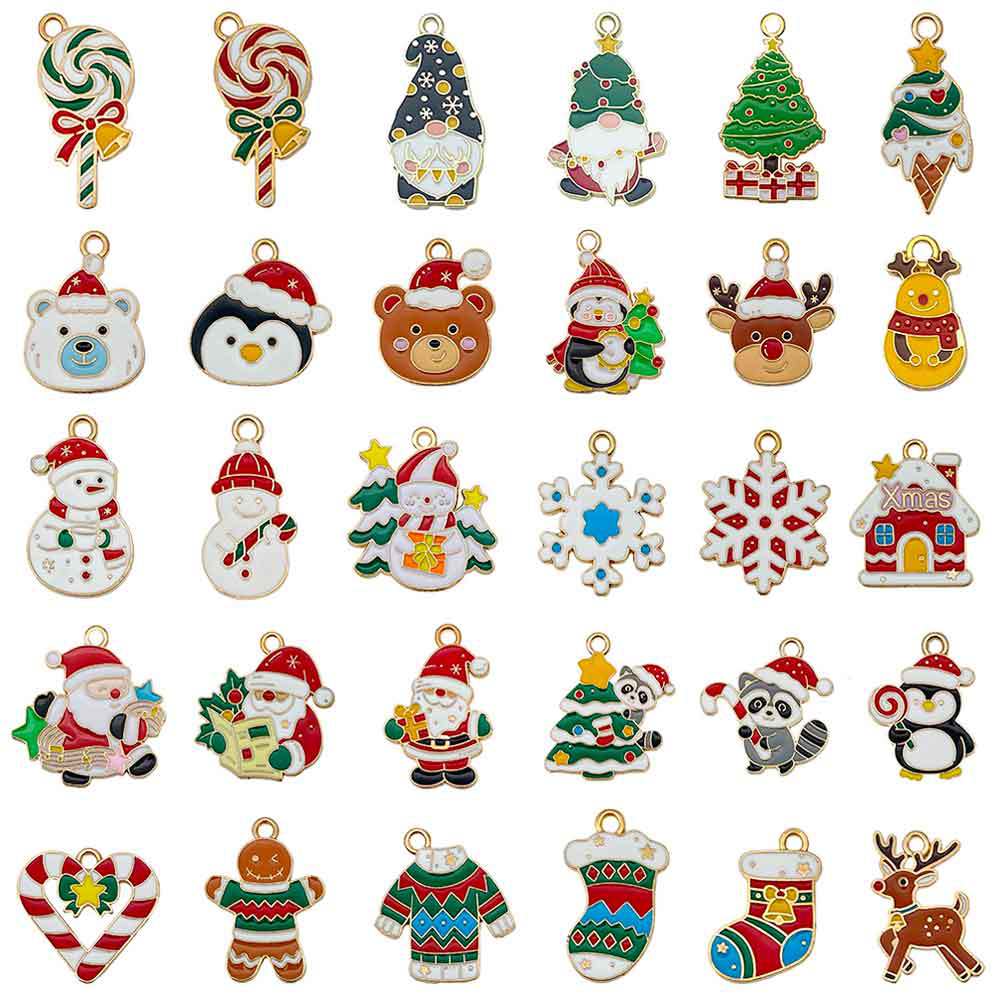 31:Mixed 30 oil-dropping christmas accessories - 30 styles each 1-46.45g - sn1615