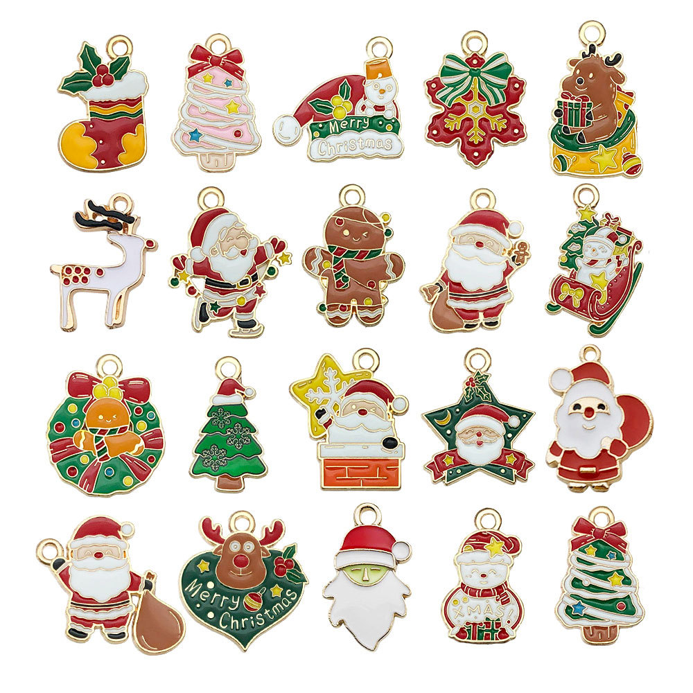 48:New mixed 20 pieces of dripping oil kc gold christmas - 20 styles, 1 piece each - sn972