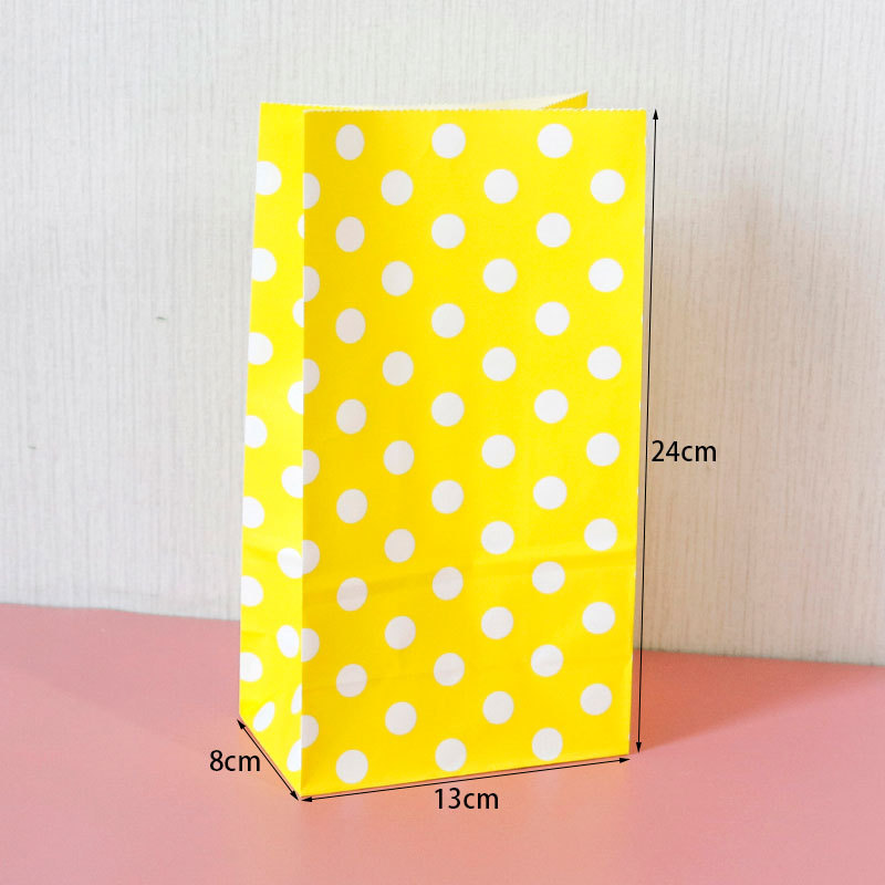 5:E3-15 yellow white dot; kraft paper; single paper bag: 24x13x8cm