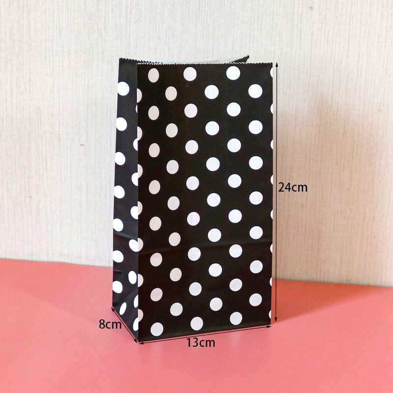 7:E3-17 black background with white dots; kraft paper; single paper bag: 24x13x8cm