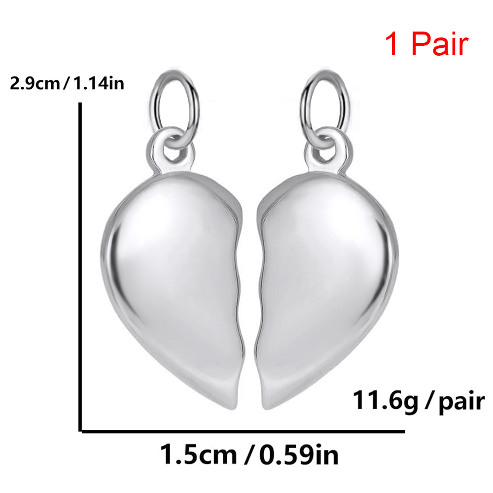 Steel color - 1 pair of two-petal hearts