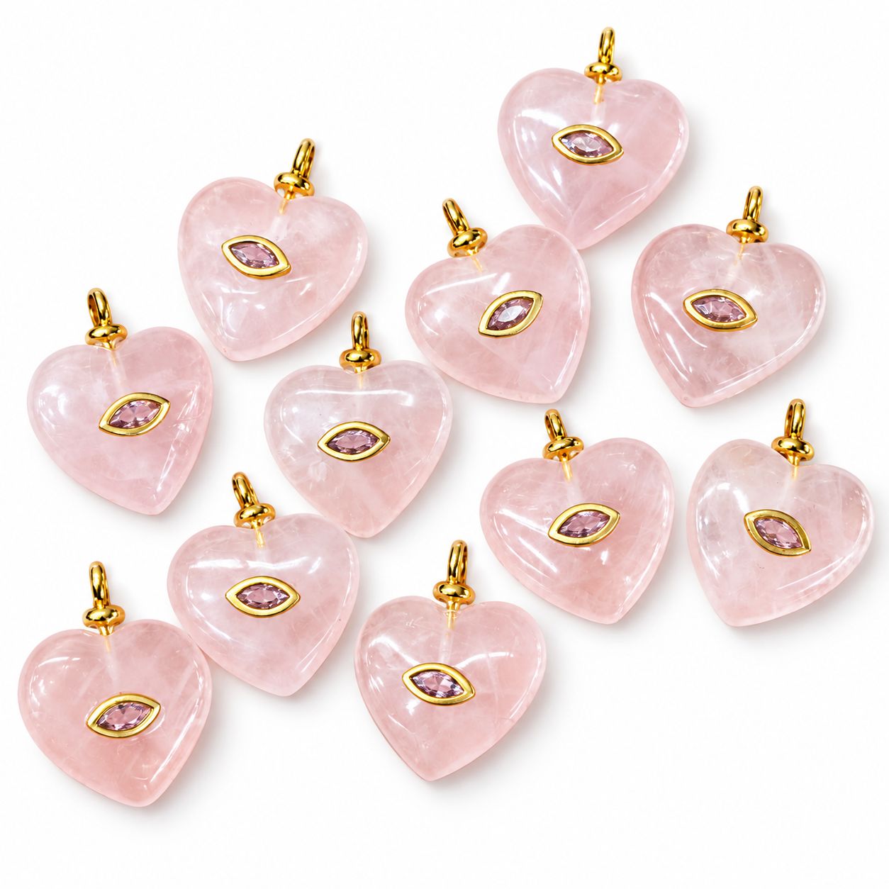 1:Rose quartz love pendant