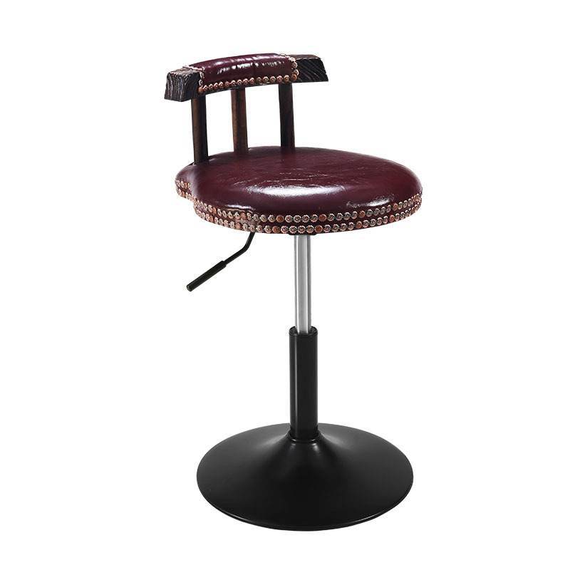 Short red brown wood back black plate