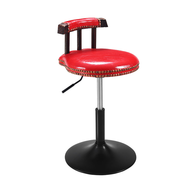 Short red wooden back black plate