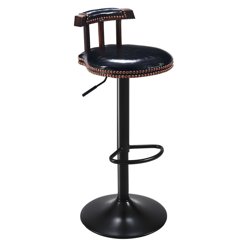 Tall black wooden back black plate