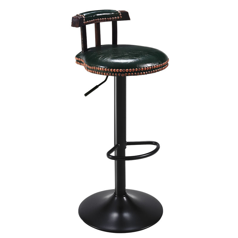 Tall green wooden back black plate
