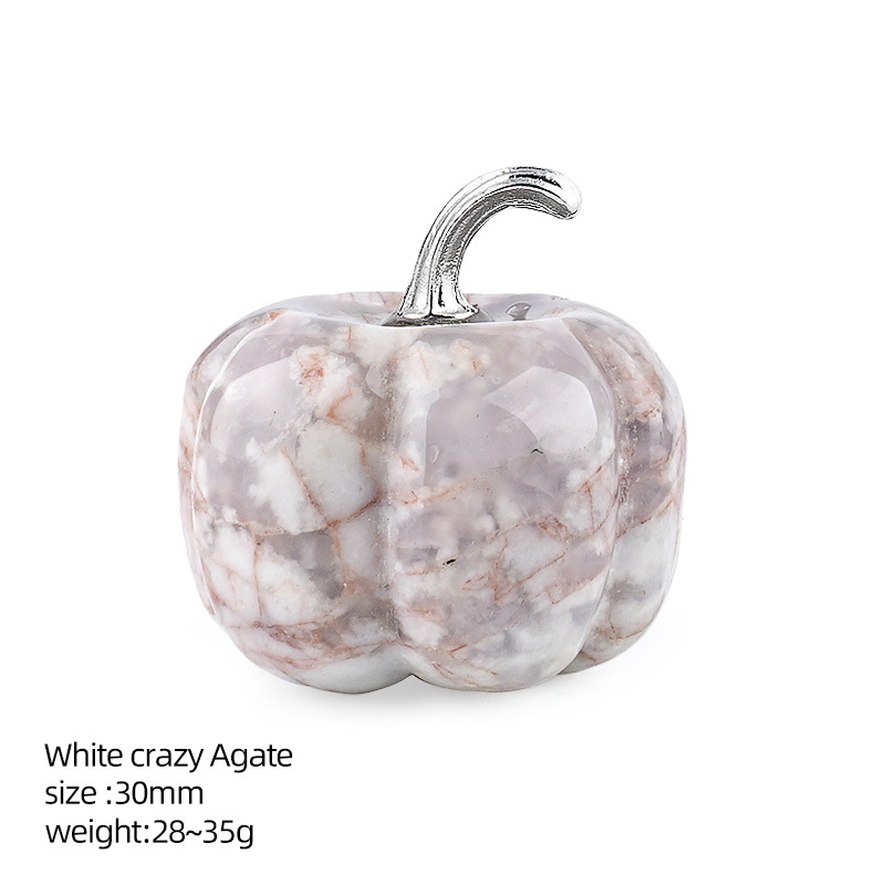 3:White Crazy Agate Pumpkin