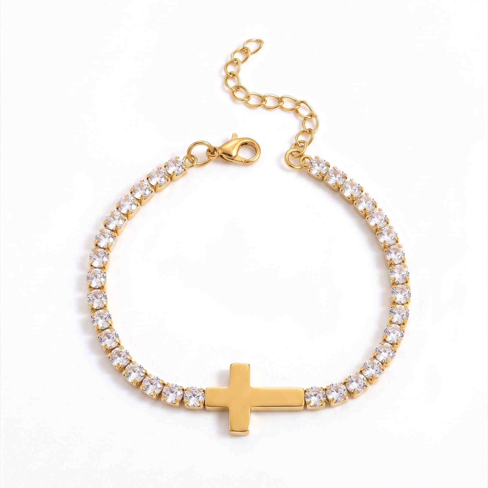 1:Cross diamond bracelet gold