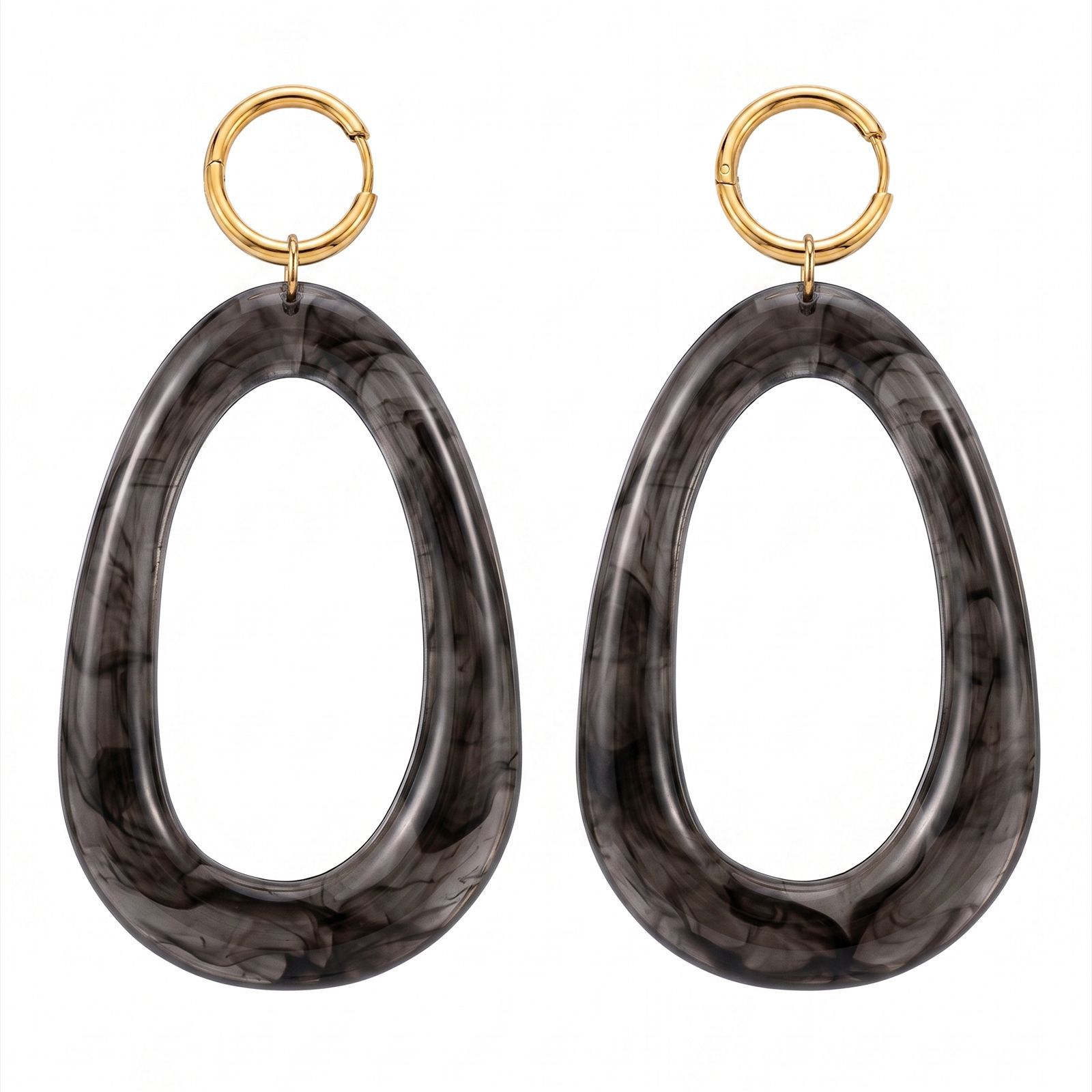 1:Black geometric earrings