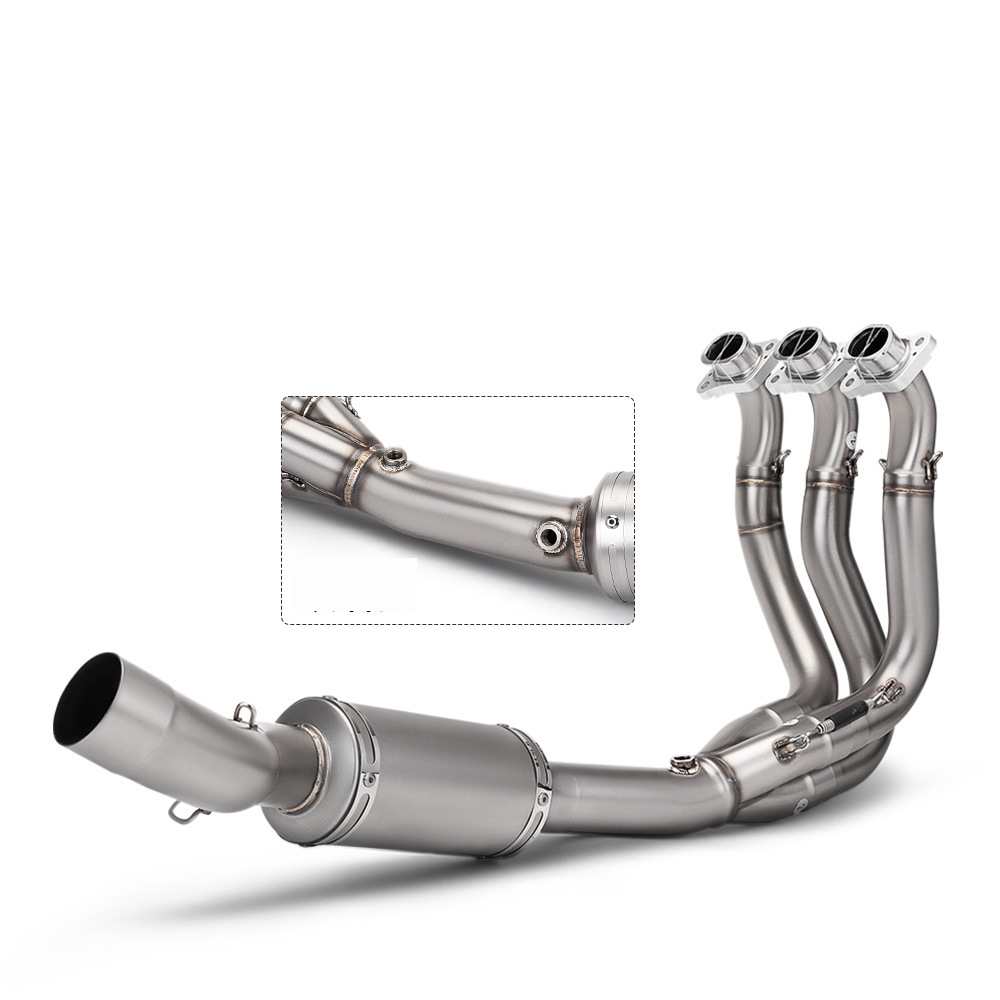 Triumph 660 stainless steel double oxygen port front section - connected to 51mm