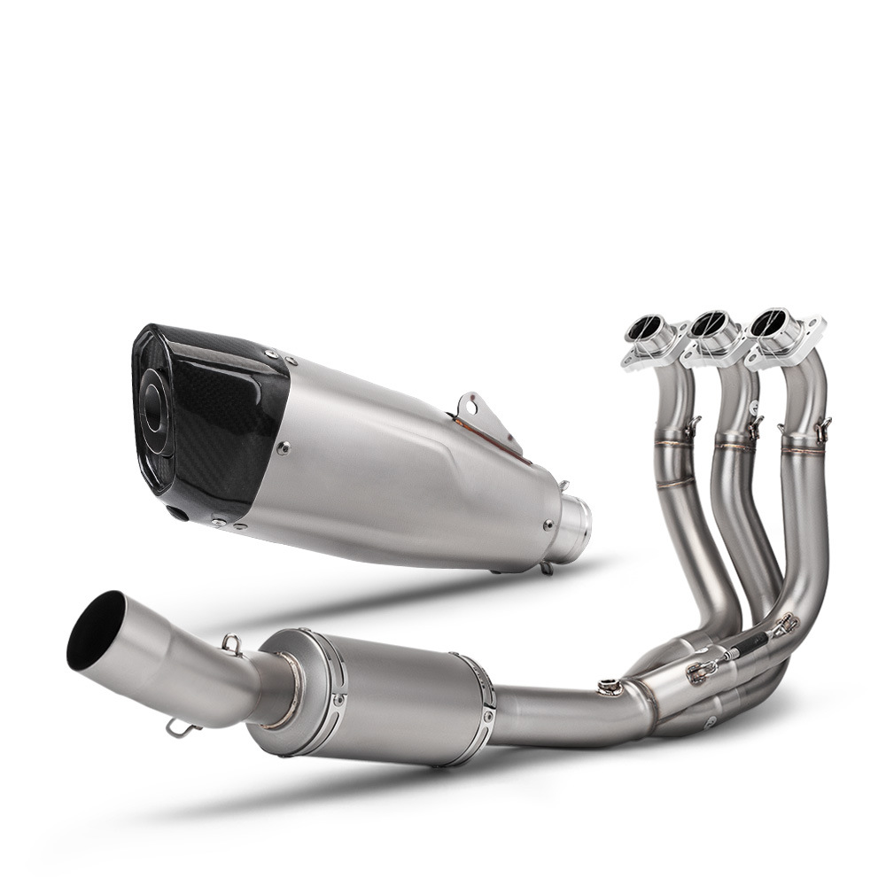 Triumph 660 dual oxygen mouth front section   titanium color real carbon head (special)