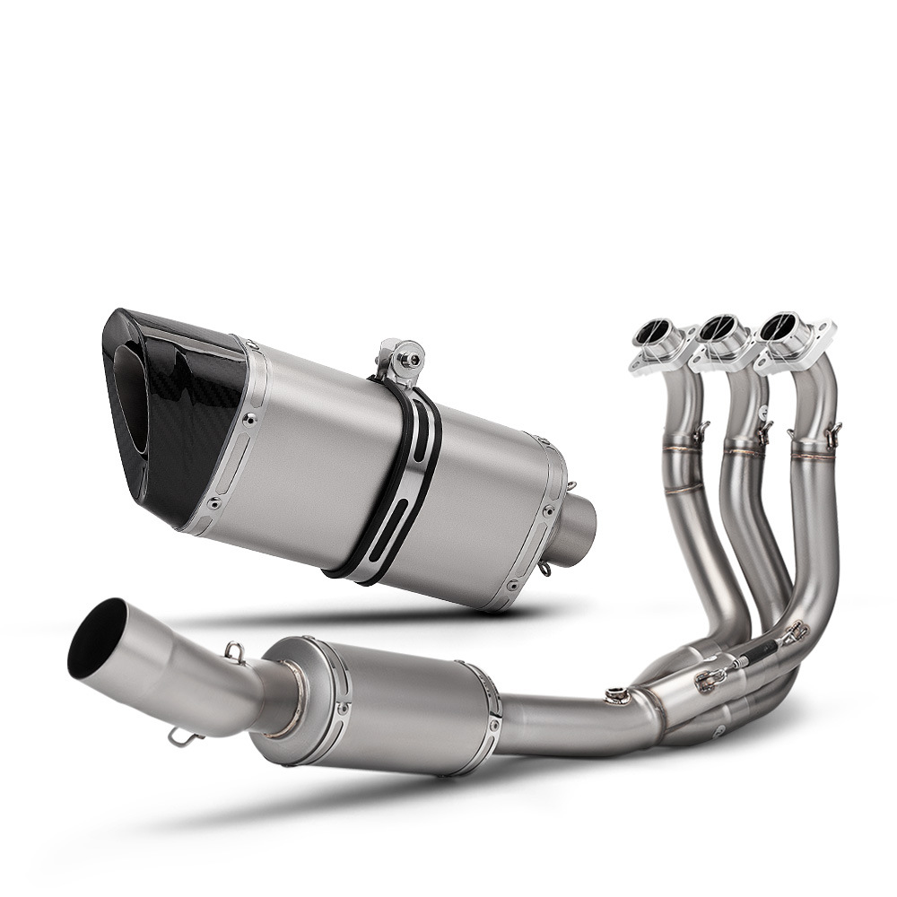 Triumph 660 dual oxygen mouth front section   m15 titanium color real carbon head