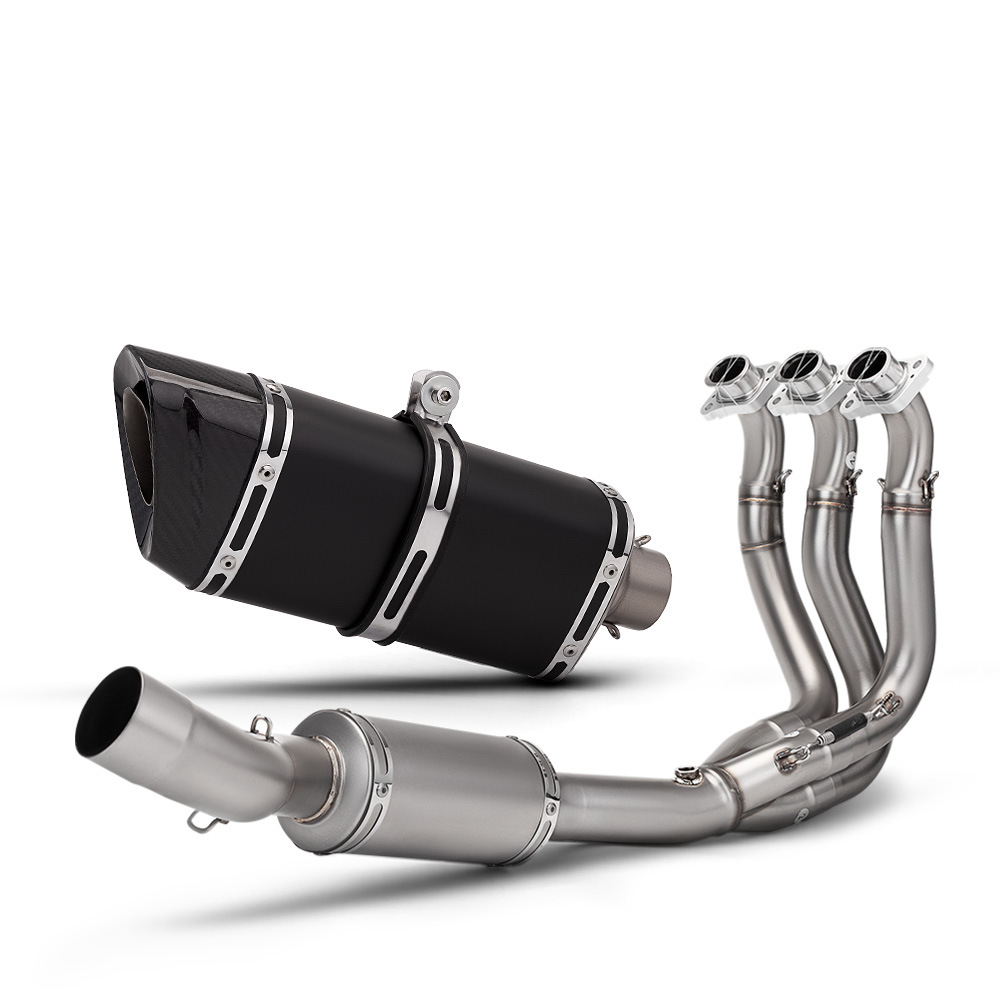 Triumph 660 dual oxygen mouth front section   m15 black real carbon head