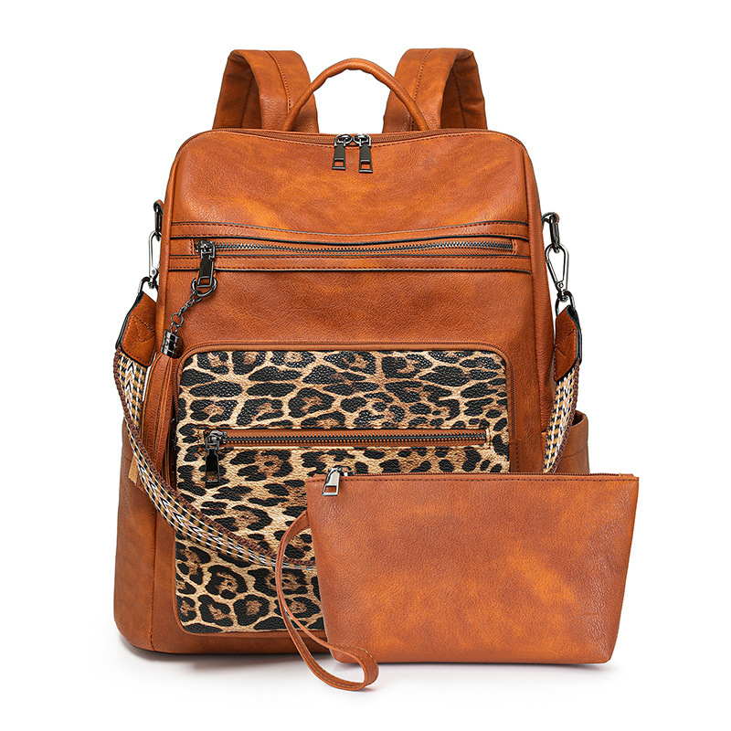 Brown with leopard print
