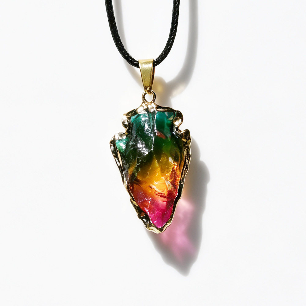 Colorful A-shaped edge arrow pendant