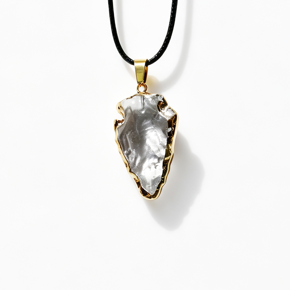 6:White Trimmed Arrow Pendant