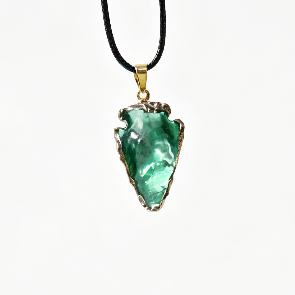9:Blue and green bordered arrow pendant