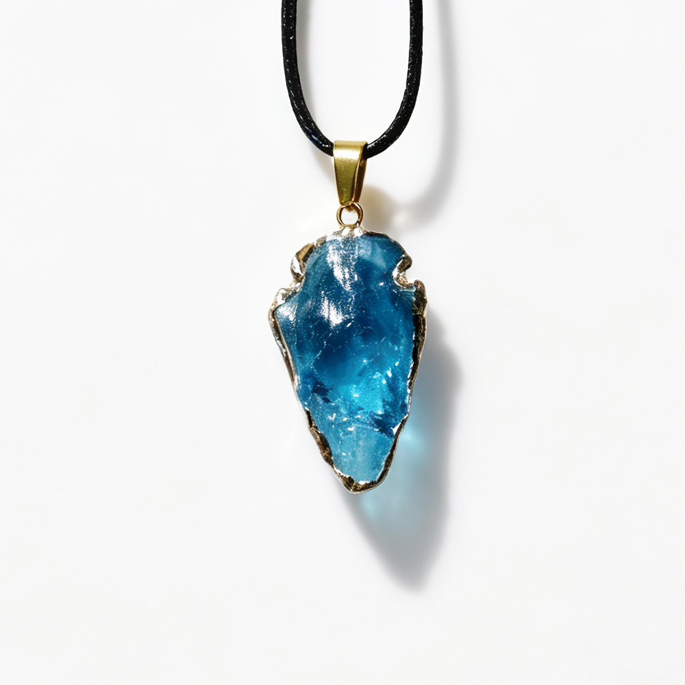 10:Sky Blue Trimmed Arrow Pendant
