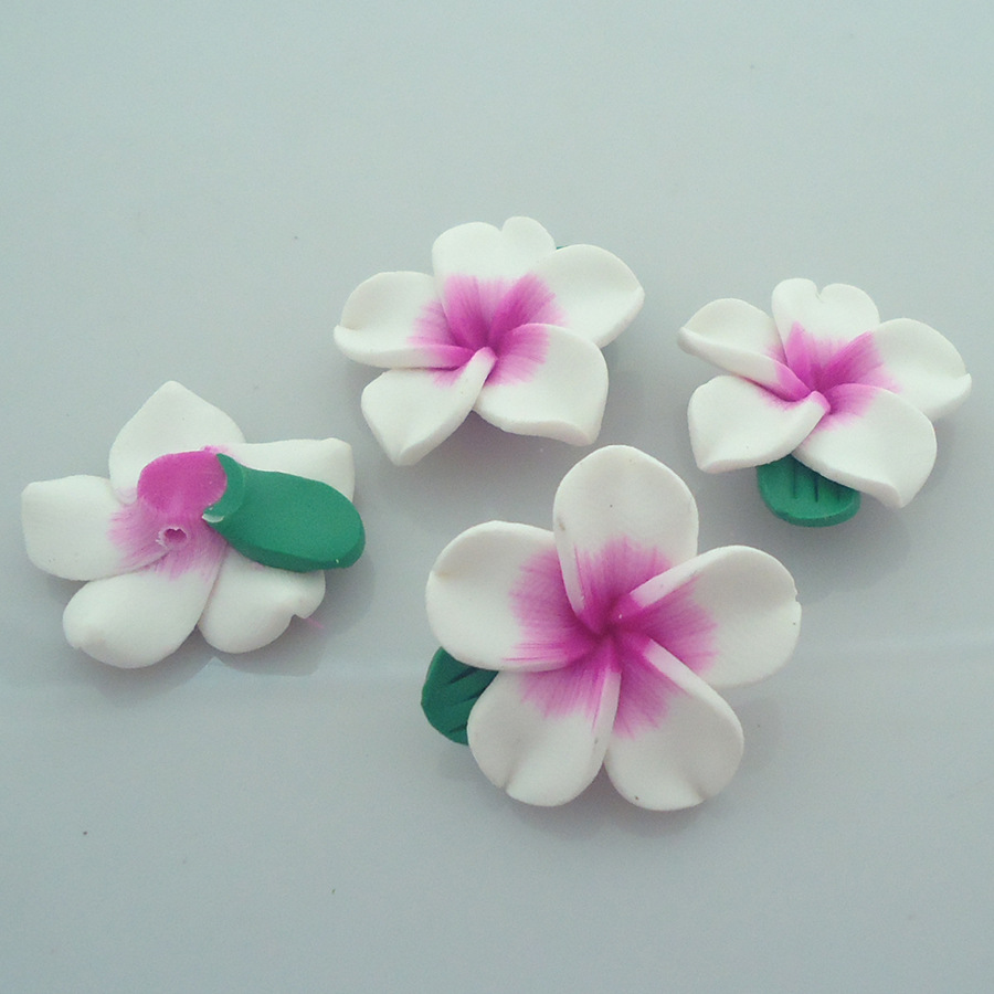 8:White pink heart flower root string hole