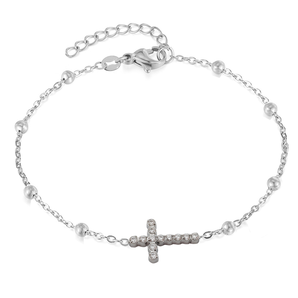 Steel color white stone b0047s