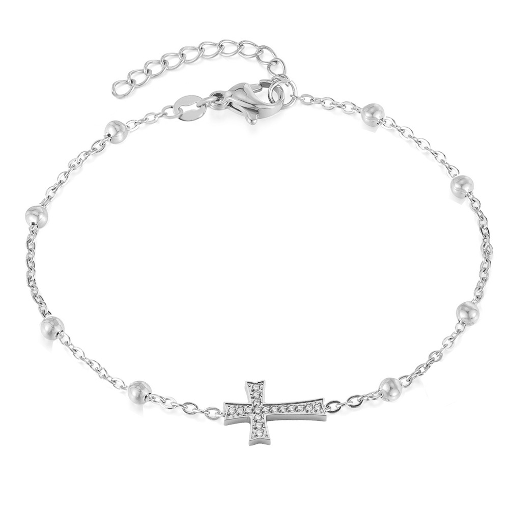 5:Steel color white stone b0046s