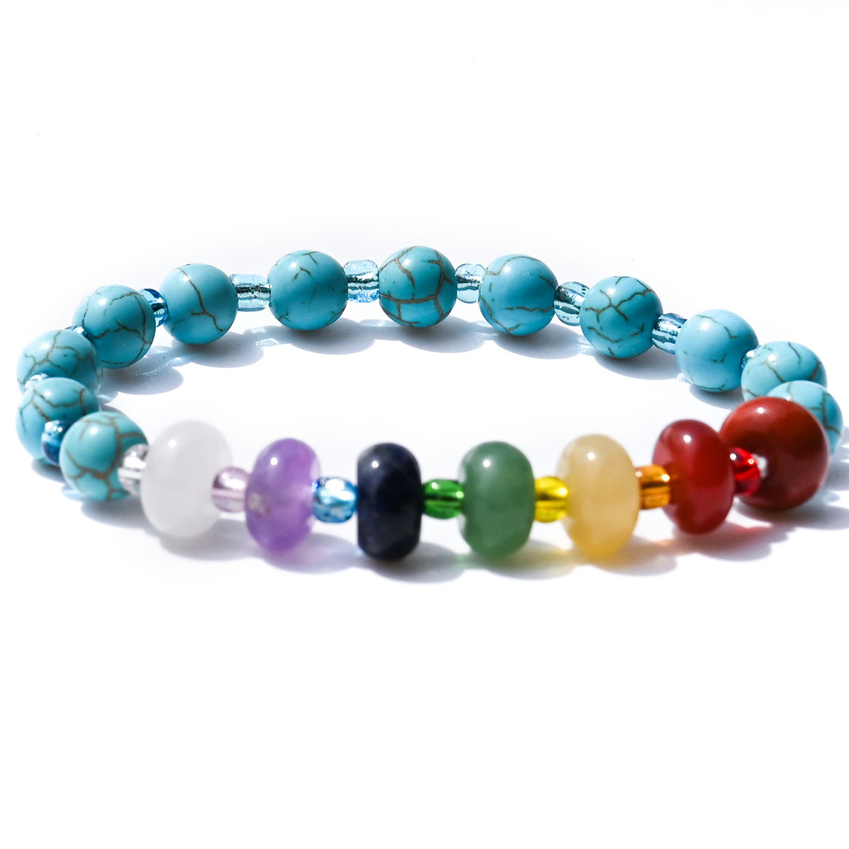 Synthetic blue turquoise beads + abacus colorful s