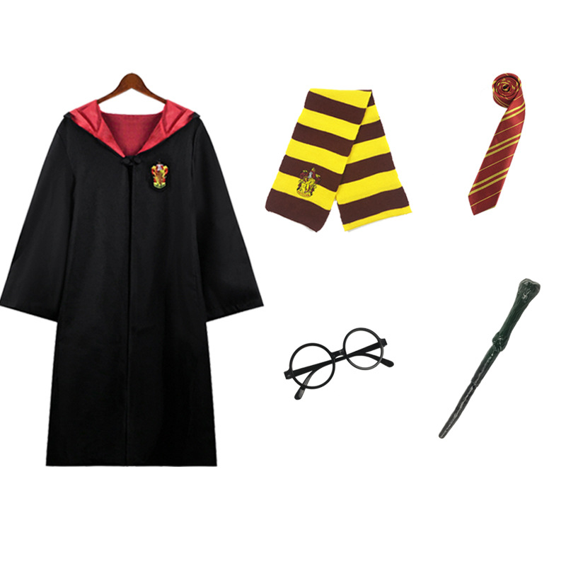 Red cloak   tie   scarf   glasses   wand