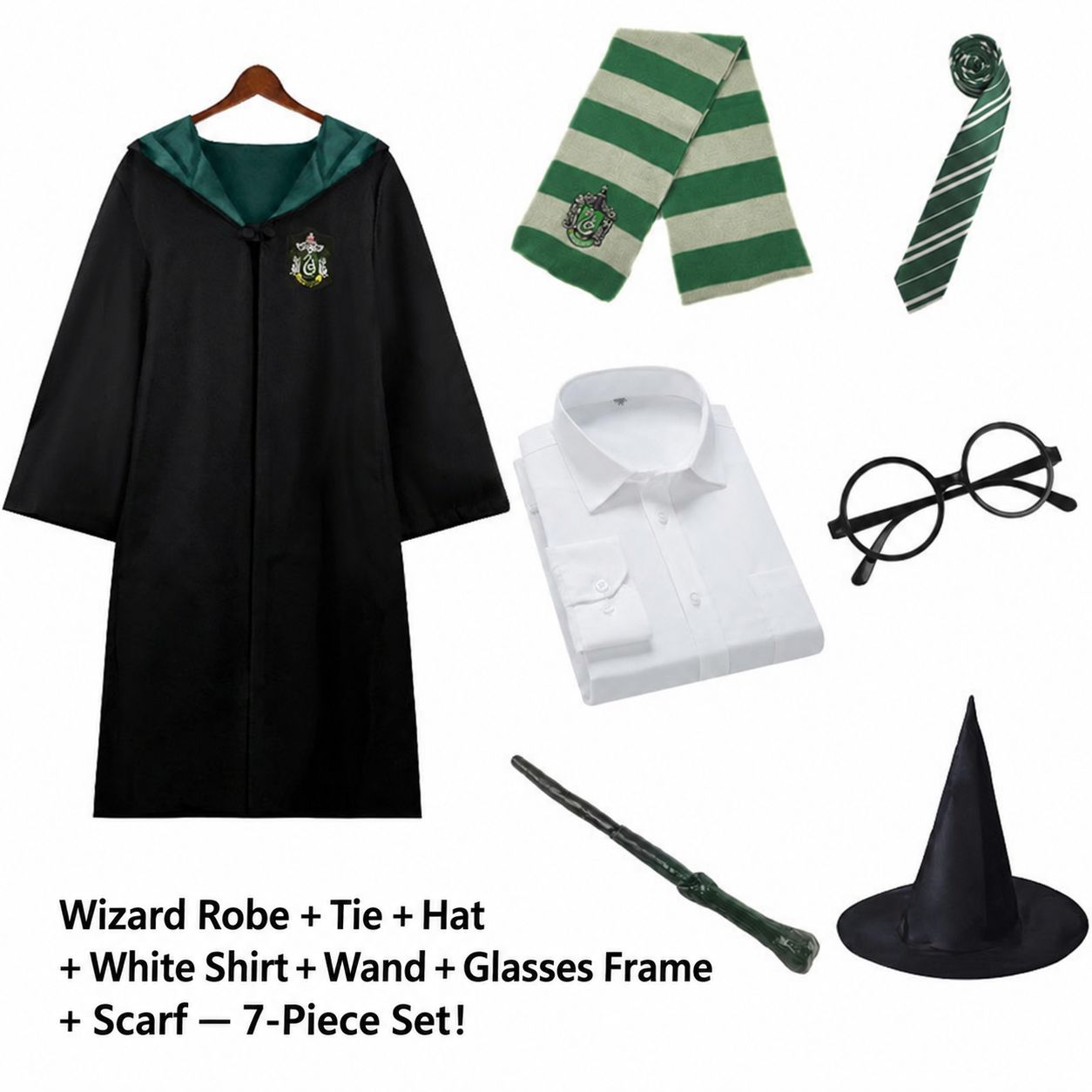 Green seven-piece set