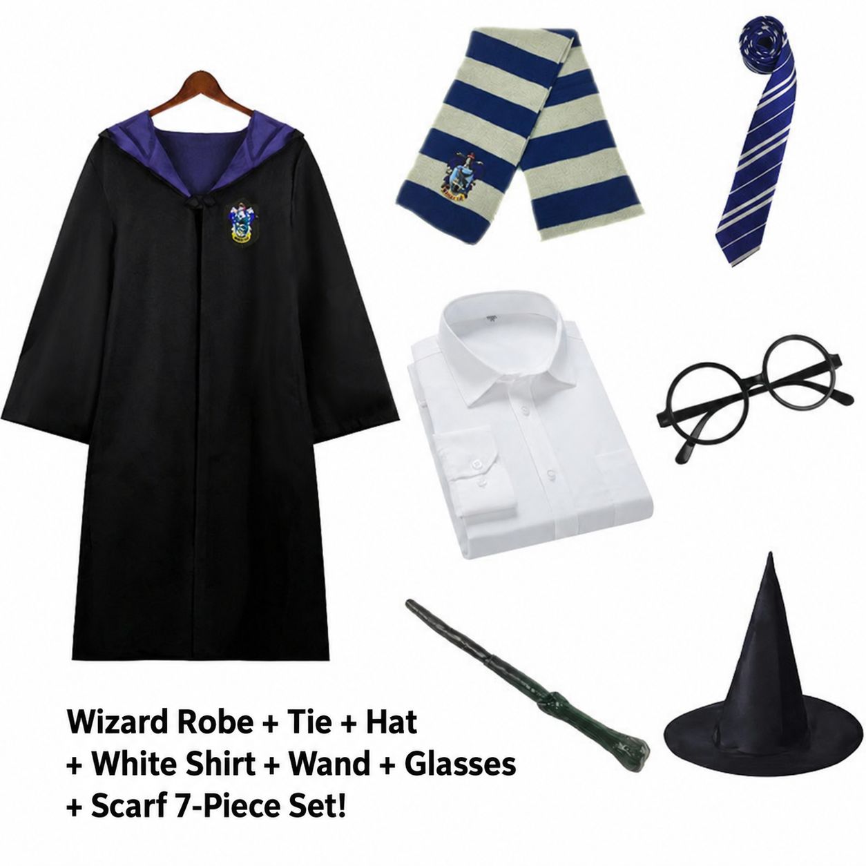 Blue seven-piece set