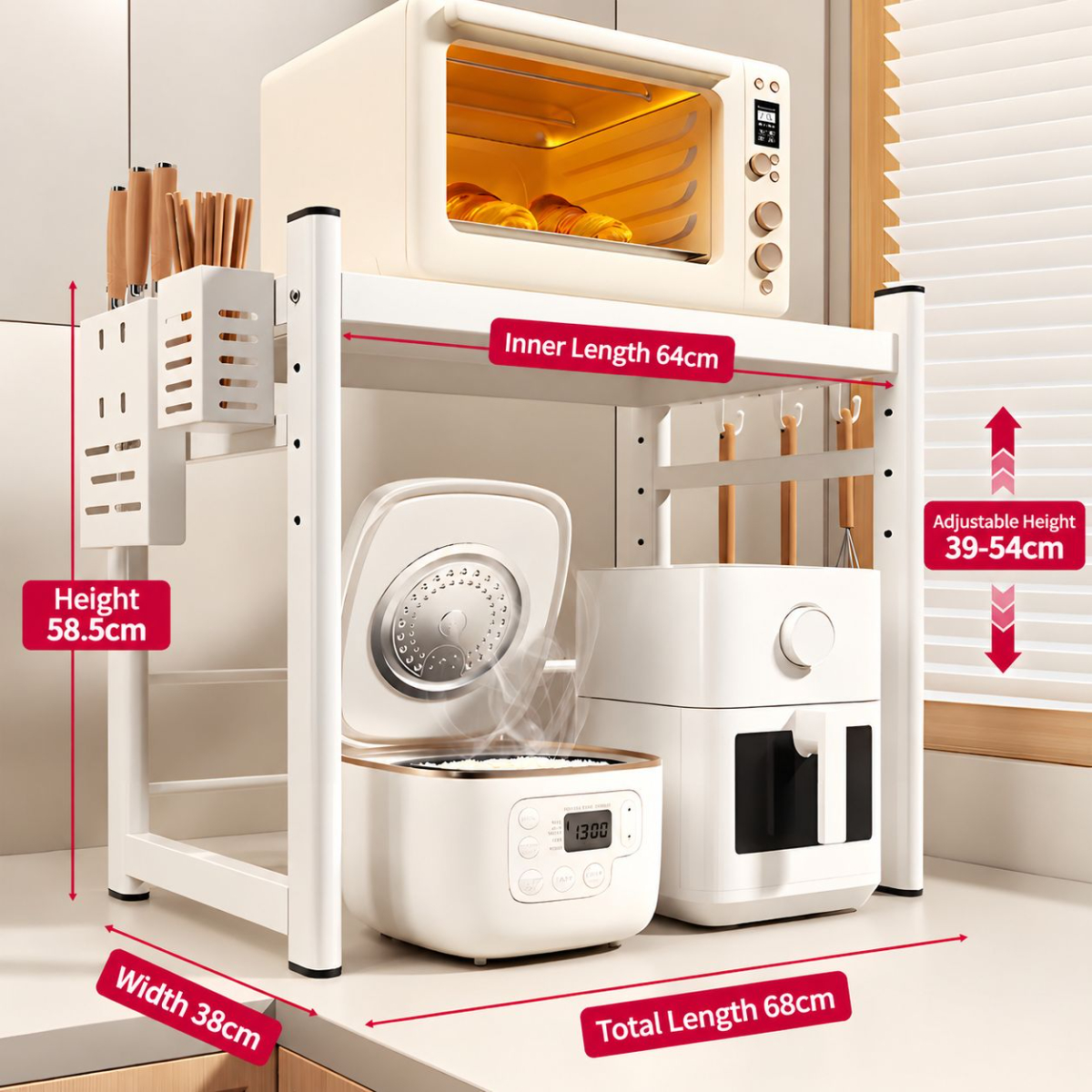 Cream white [basic model.64cm]   (knife holder   chopstick cage)