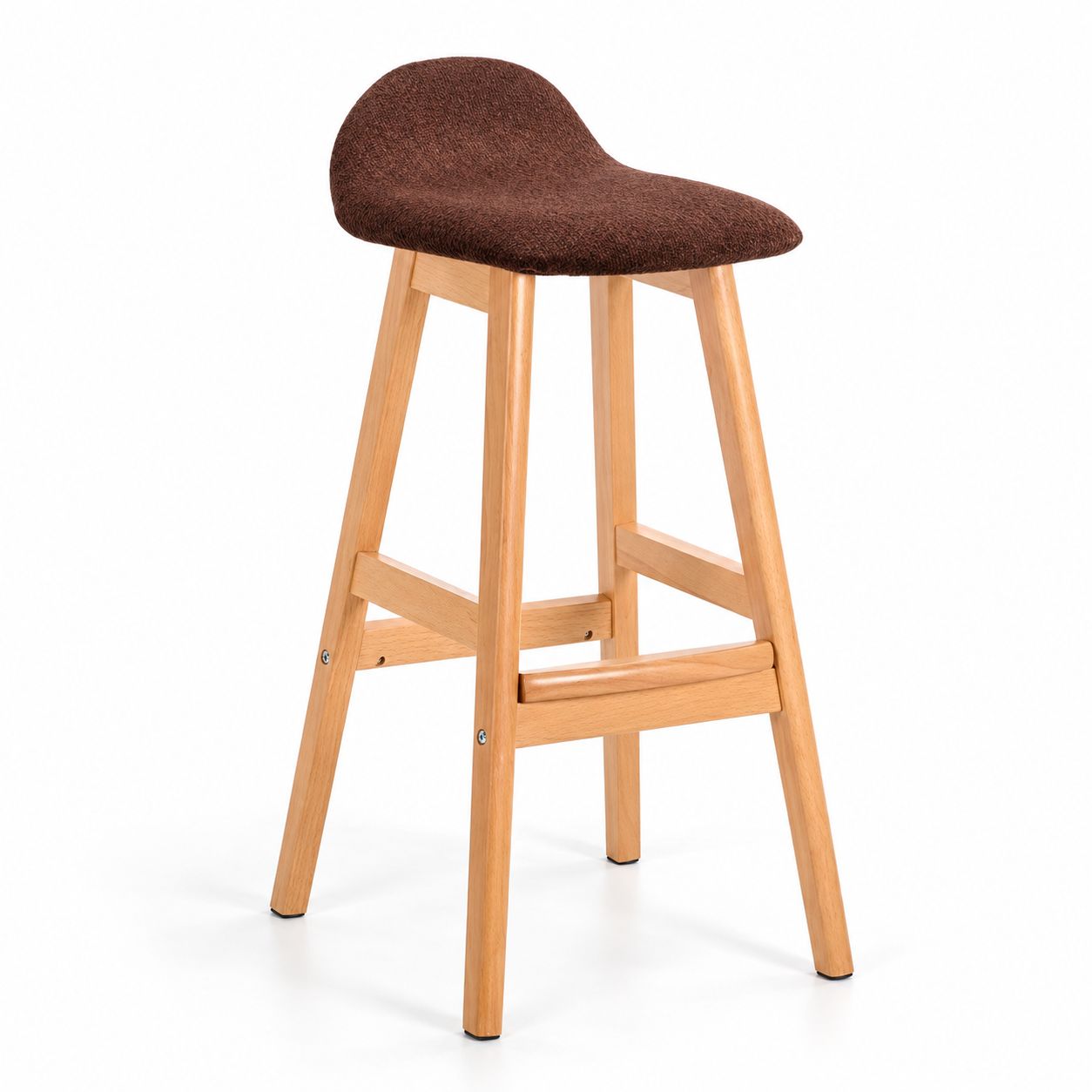 Log-colored wooden rack coffee-colored cloth removable and washable