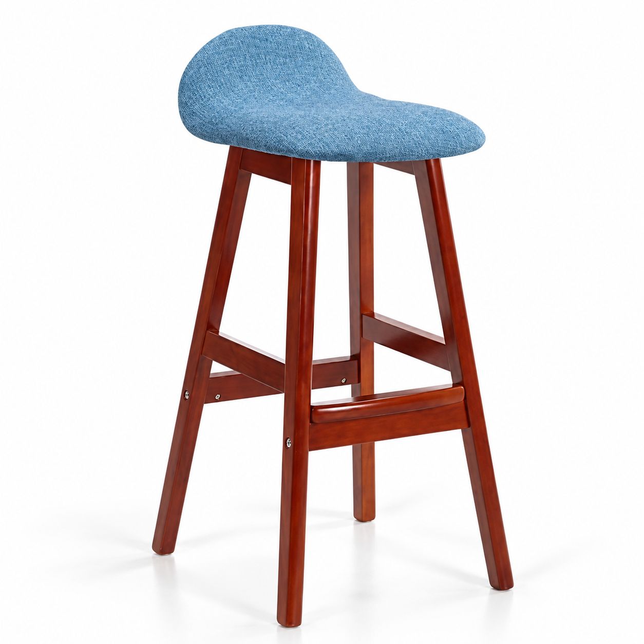 Brown wooden frame blue cloth removable and washable