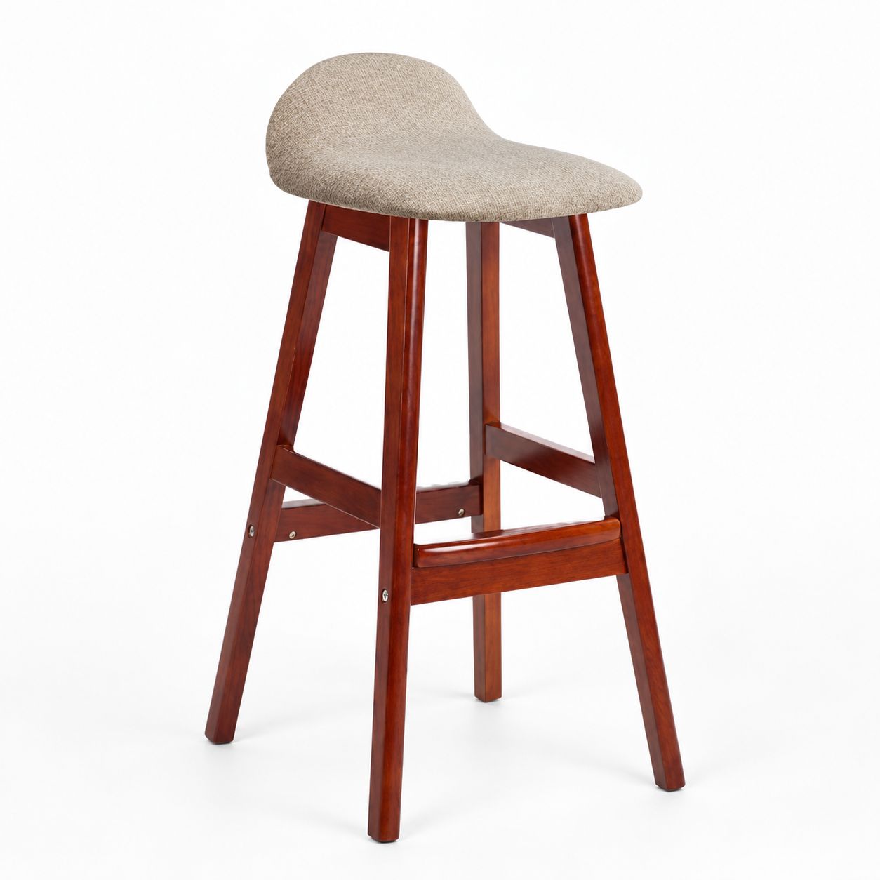 Brown Wooden Frame Khaki Cloth Removable and Washable