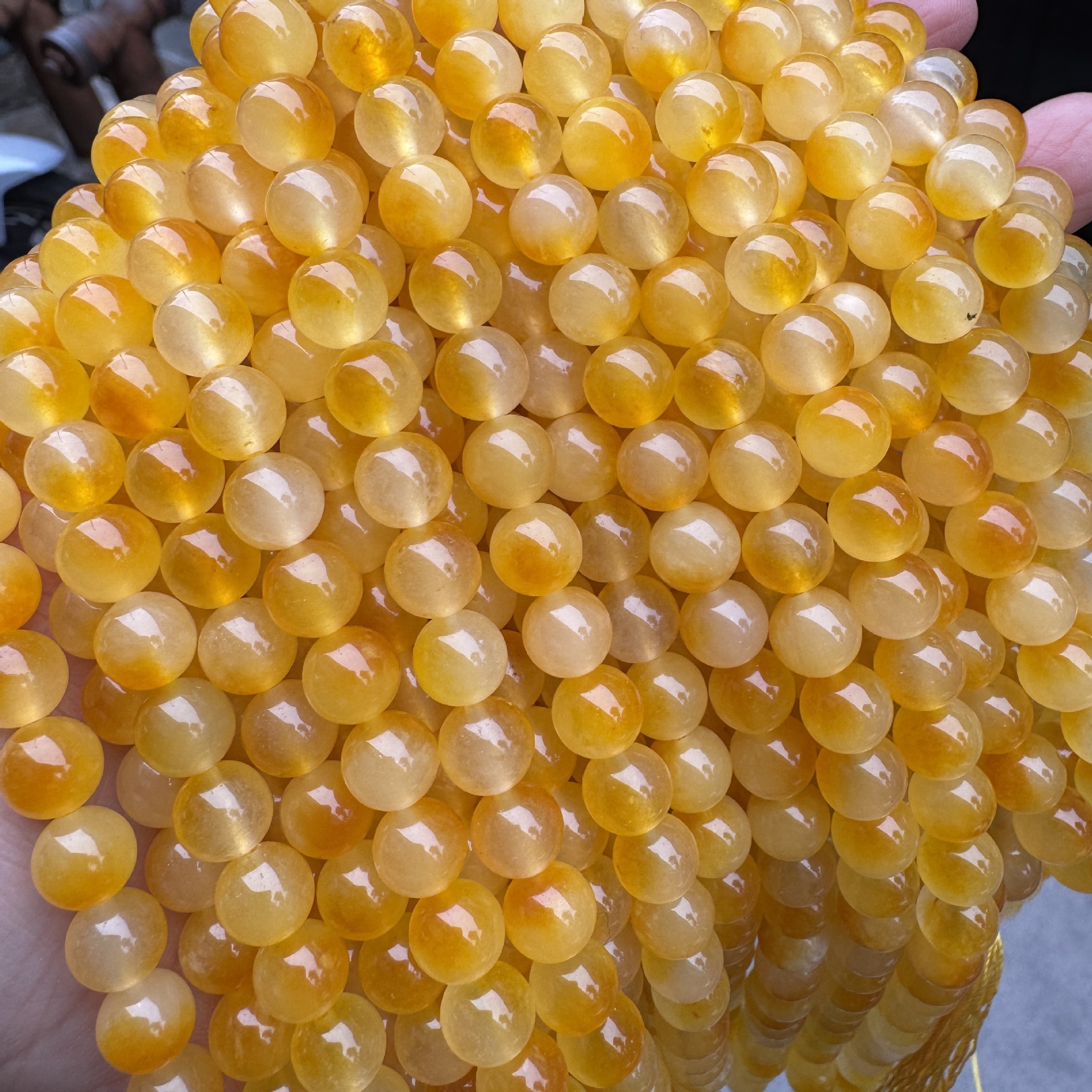 Golden Flowered Chalcedony 8MM