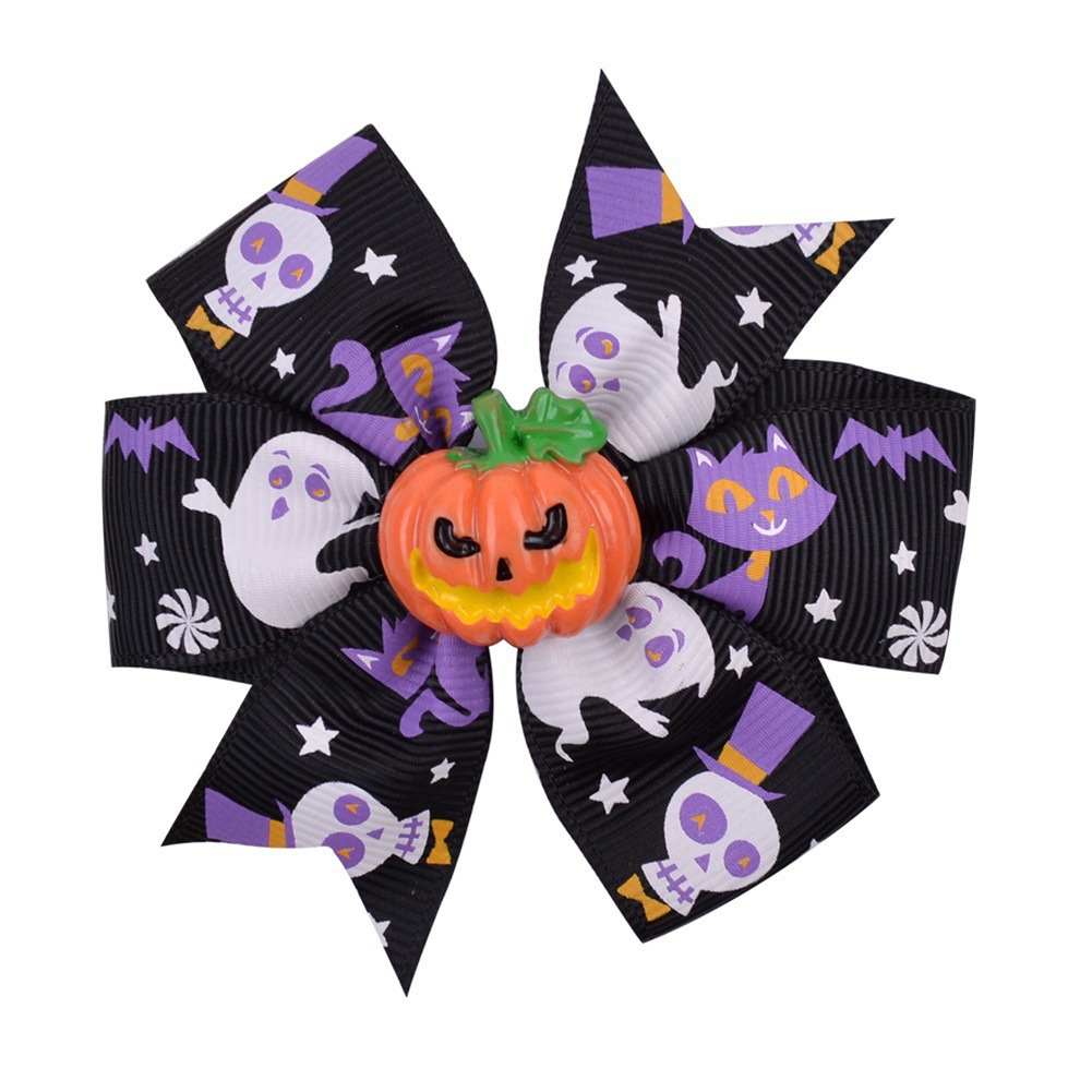4:Black Pumpkin (Purple Cat White Skull Ghost)