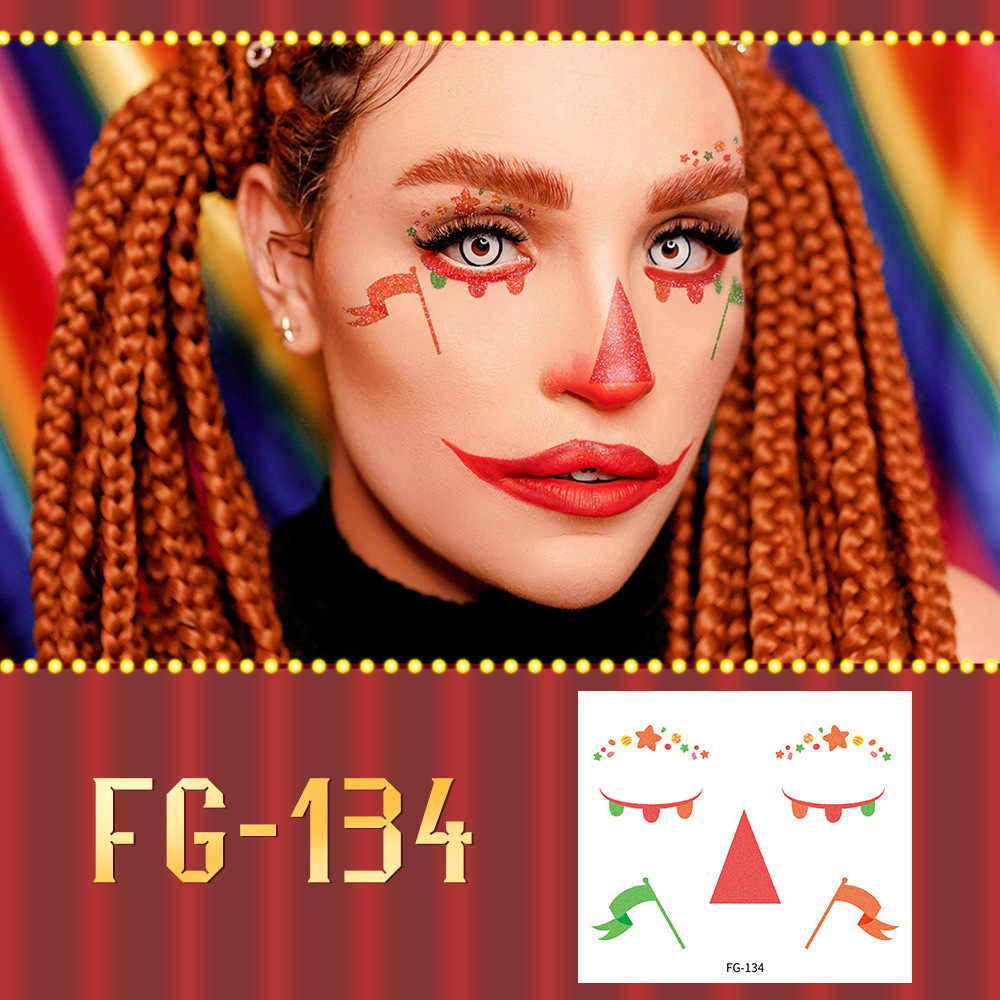 FG-134 (Glitter Clown Tattoo Sticker) 105*120mm